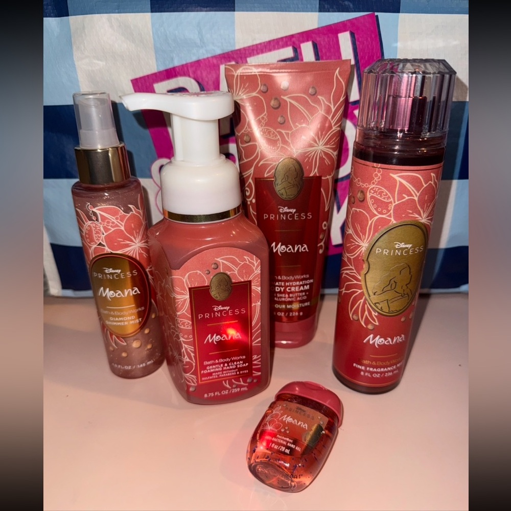 Bath & Body Works X DISNEY PRINCESS Moana 5PC Collection Bundle. New